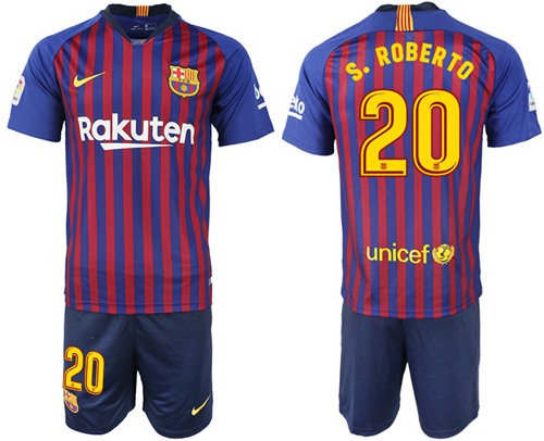 Barcelona #20 S.Roberto Home Soccer Club Jersey