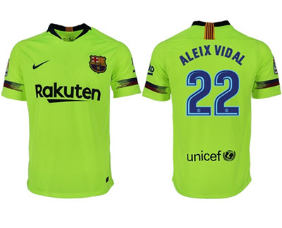 Barcelona #22 Aleix Vidal Away Soccer Club Jersey