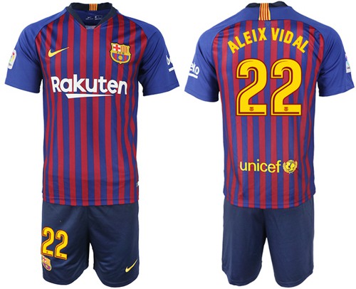Barcelona #22 Aleix Vidal Home Soccer Club Jersey