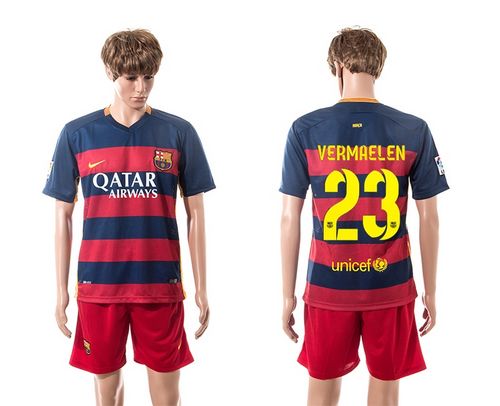Barcelona #23 Vermaelen Home Soccer Club Jersey