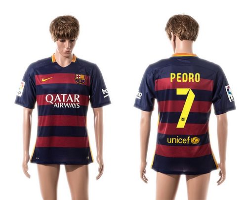 Barcelona #7 Pedro Thai Version Home Soccer Club Jersey