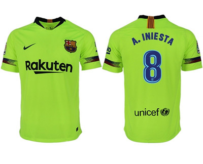 Barcelona #8 A.Iniesta Away Soccer Club Jersey