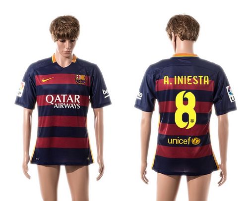 Barcelona #8 A.Iniesta Thai Version Home Soccer Club Jersey