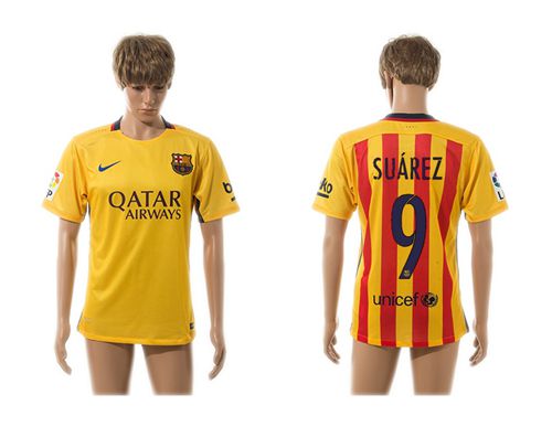 Barcelona #9 Suarez Thai Version Away Soccer Club Jersey