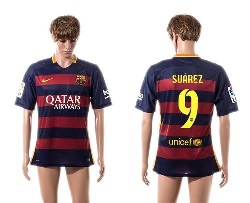Barcelona #9 Suarez Thai Version Home Soccer Club Jersey