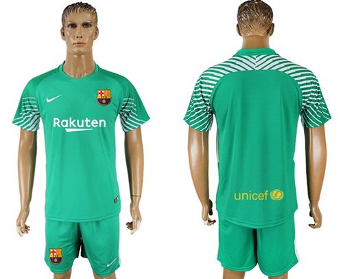 Barcelona Blank Green Goalkeeper Soccer Club Jersey