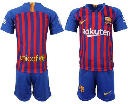Barcelona Blank Home Kid Soccer Club Jersey