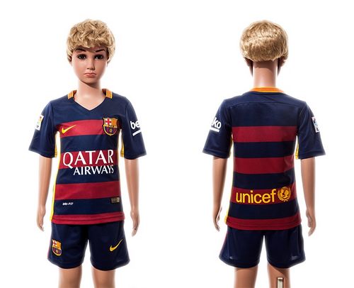 Barcelona Blank Home Kid Soccer Club Jersey