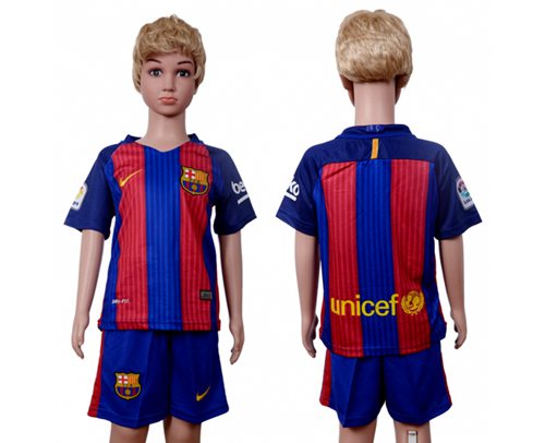 Barcelona Blank Home Kid Soccer Club Jersey