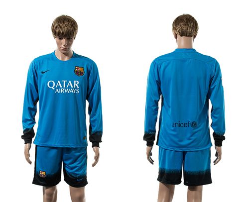 Barcelona Blank Sec Away Long Sleeves Soccer Club Jersey