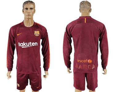 Barcelona Blank Sec Away Long Sleeves Soccer Club Jersey