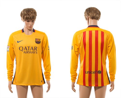 Barcelona Blank Thai Version Away Long Sleeves Soccer Club Jersey