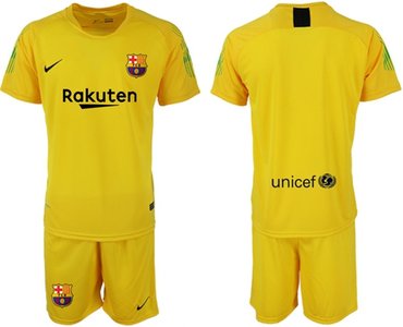 Barcelona Blank Yellow Goalkeeper Soccer Club Jersey