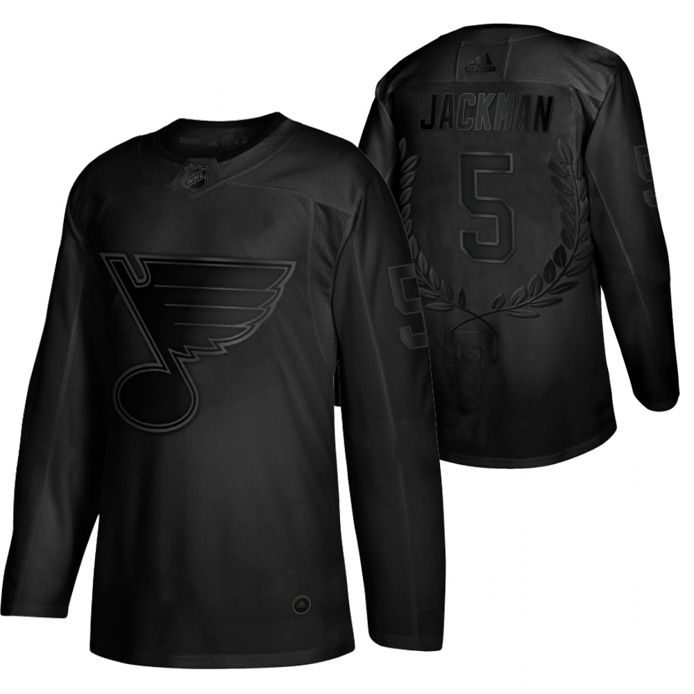 Barret Jackman Calder Memorial Trophy Black Blues #5 Jersey