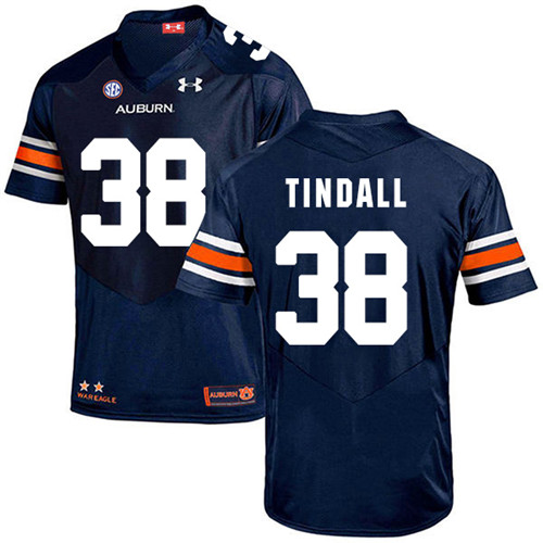 Barrett Tindall Auburn Tigers Men's Jersey - #38 NCAA Navy Blue Stitched Authentic