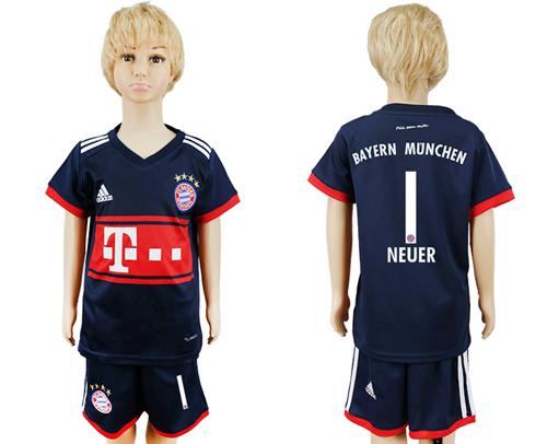 Bayern Munchen #1 Neuer Away Kid Soccer Club Jersey