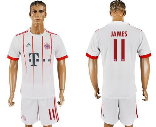 Bayern Munchen #11 James Sec Away Soccer Club Jersey