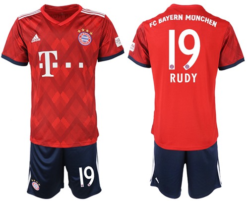 Bayern Munchen #19 Rudy Home Soccer Club Jersey