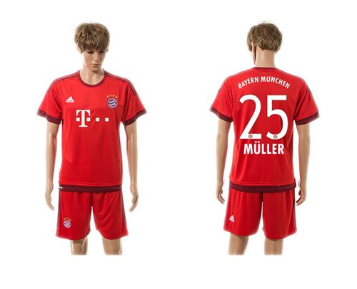 Bayern Munchen #25 Muller Home Soccer Club Jersey