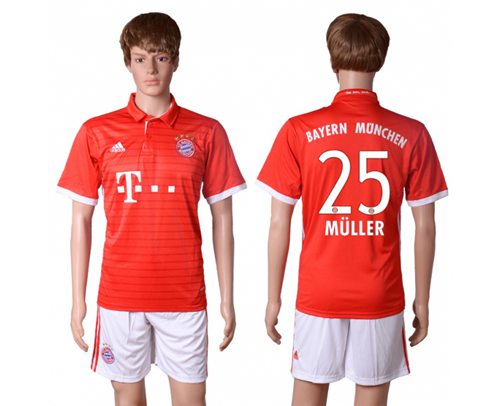 Bayern Munchen #25 Muller Home Soccer Club Jersey