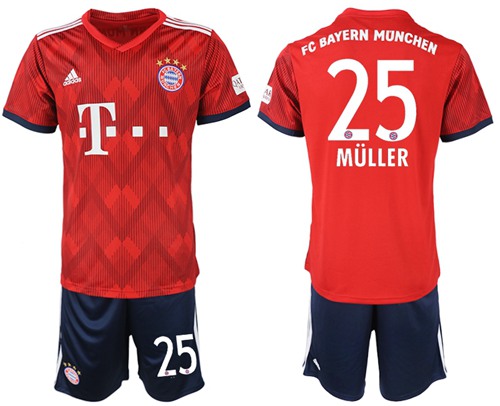 Bayern Munchen #25 Muller Home Soccer Club Jersey