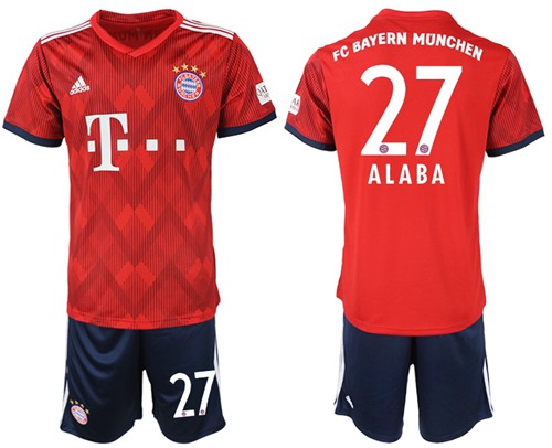 Bayern Munchen #27 Alaba Home Soccer Club Jersey