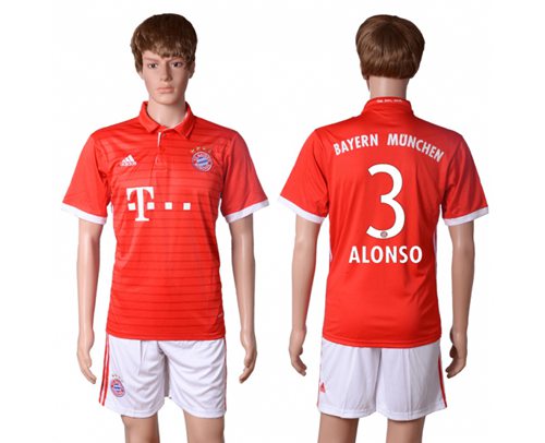 Bayern Munchen #3 Alonso Home Soccer Club Jersey