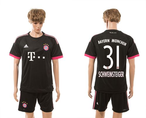 Bayern Munchen #31 Schweinsteiger Black Soccer Club Jersey