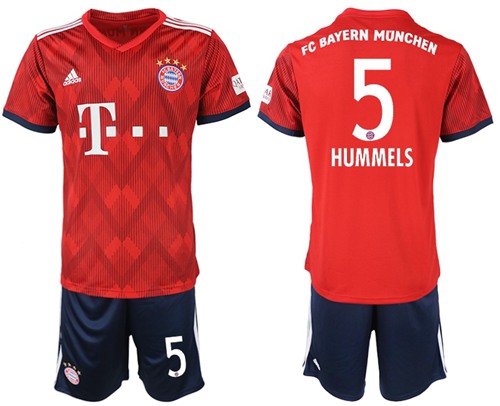 Bayern Munchen #5 Hummels Home Soccer Club Jersey