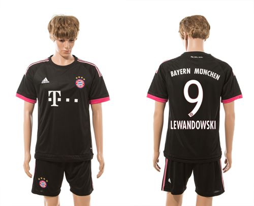 Bayern Munchen #9 Lewandowski Black Soccer Club Jersey