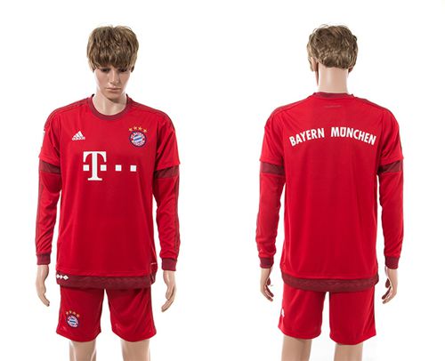 Bayern Munchen Blank Home Long Sleeves Soccer Club Jersey