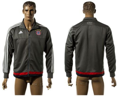 Bayern Munchen Soccer Jackets Grey