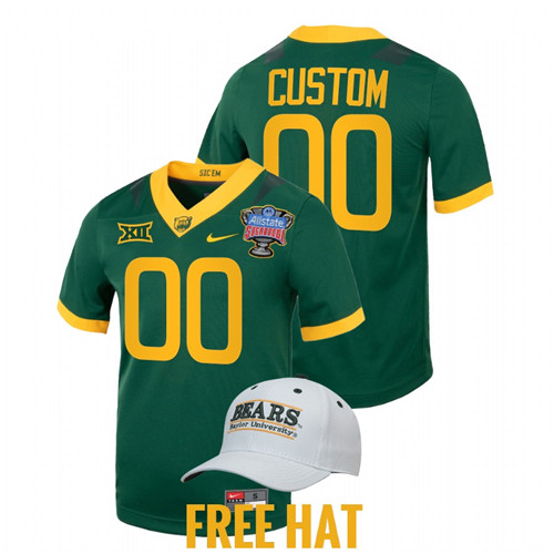 Baylor Bears Custom 2022 Sugar Bowl Green Jersey College Football Playoff