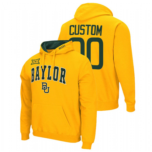 Baylor Bears Custom Gold College Football Men Pullover Hoodie