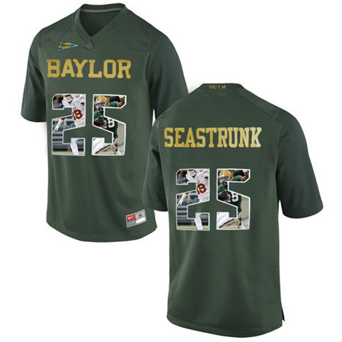 Baylor Bears Lache Lache Seastrunk Green Printing Player Portrait Football Jersey