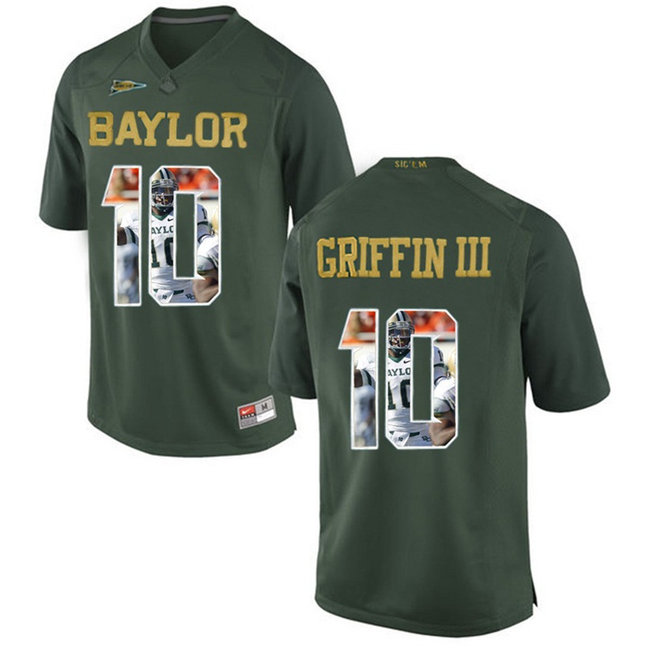 Baylor Bears Lache Rebort Griffin III Green Printing Player Portrait Football Jersey