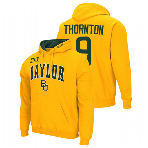 Baylor Bears Tyquan Thornton Gold College Football Men Pullover Hoodie