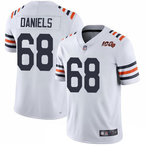 Bears #68 James Daniels White Alternate Men's Stitched Football Vapor Untouchable Limited 100th Season Jersey