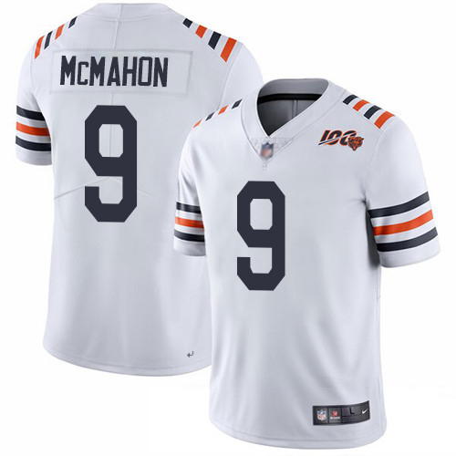 Bears #9 Jim McMahon White Alternate Men's Stitched Football Vapor Untouchable Limited 100th Season Jersey