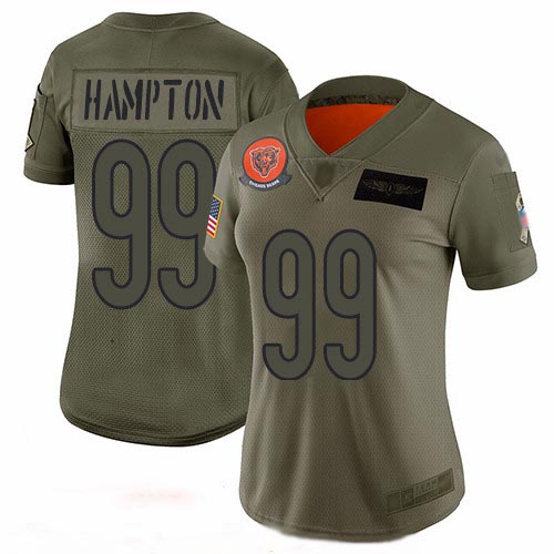 Bears #99 Dan Hampton Camo Women's Stitched Football Limited 2019 Salute to Service Jersey