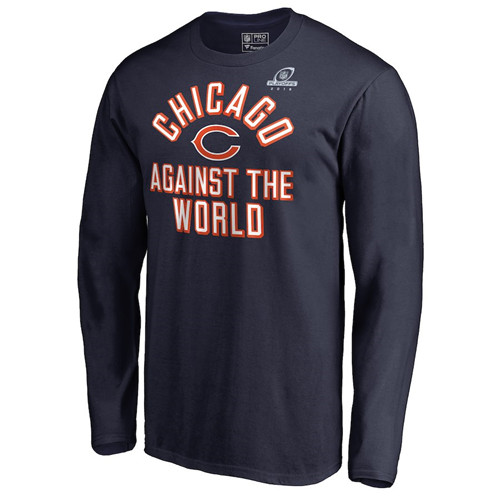 Bears Navy 2018 NFL Playoffs Against The World Men's Long Sleeve T-Shirt