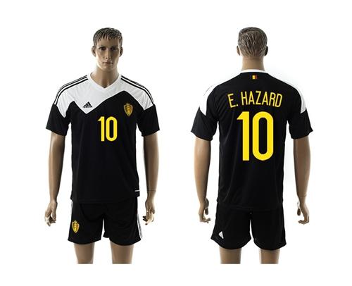 Belgium #10 E.Hazard Black Away Soccer Club Jersey
