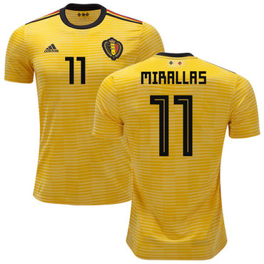 Belgium #11 Mirallas Away Kid Soccer Country Jersey