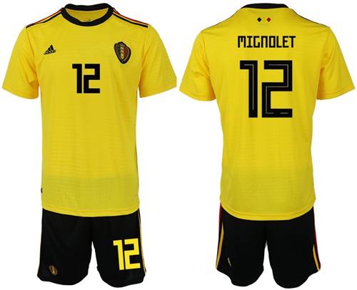 Belgium #12 Mignolet Away Soccer Country Jersey