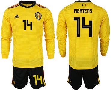 Belgium #14 Mertens Away Long Sleeves Soccer Country Jersey