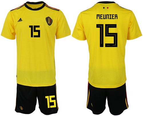 Belgium #15 Meunier Away Soccer Country Jersey