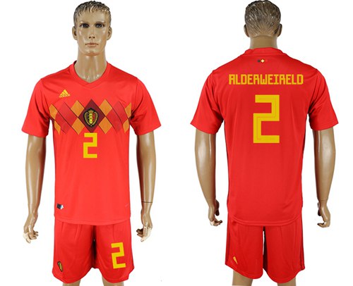 Belgium #2 Alderweireld Red Soccer Country Jersey
