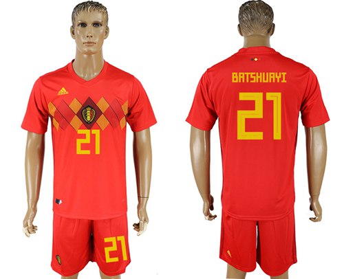 Belgium #21 Batshuayi Red Soccer Country Jersey