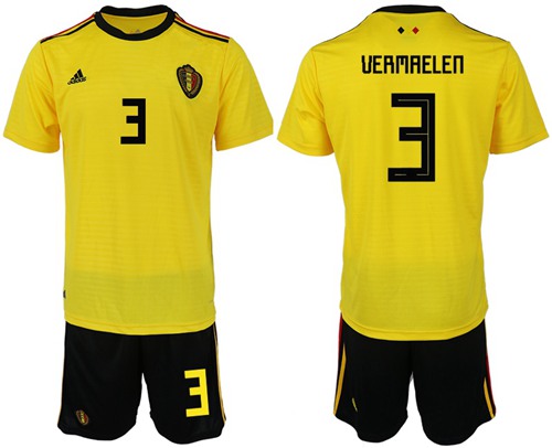 Belgium #3 Vermaelen Away Soccer Country Jersey