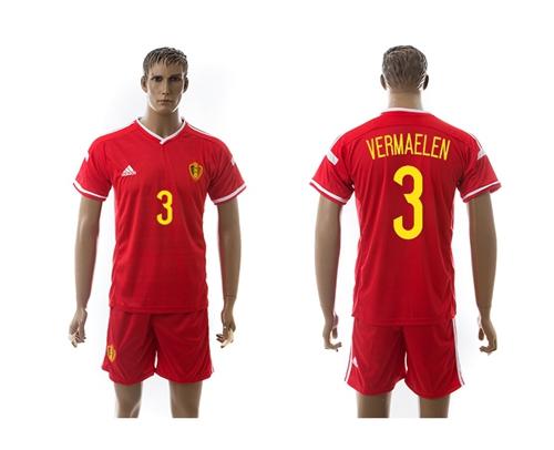 Belgium #3 Vermaelen Red Home Soccer Club Jersey